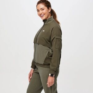 Figs Heather Olive Green Sydney Scrub Jacket
